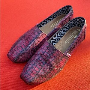 TOMS LACKTMAN SEQUIN PURPLE CANVAS W7.5